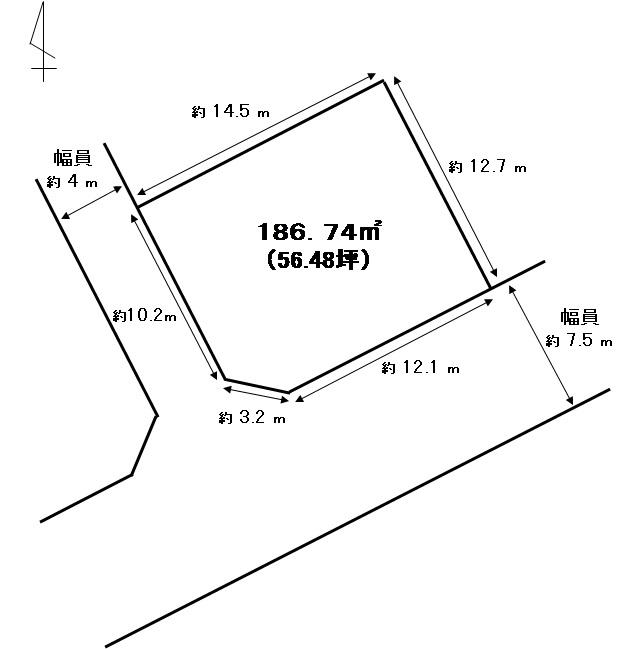 Compartment figure. Land price 8.75 million yen, Land area 186.74 sq m