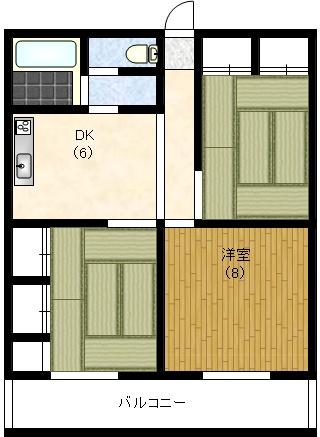 Floor plan. 3DK, Price 6.5 million yen, Occupied area 60.75 sq m , Balcony area 9.98 sq m