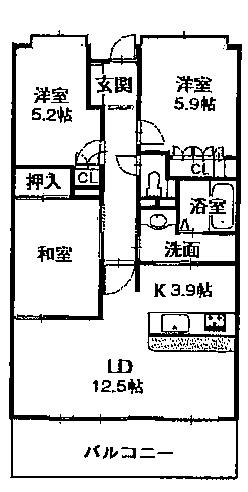 Floor plan. 3LDK, Price 15.8 million yen, Occupied area 73.01 sq m