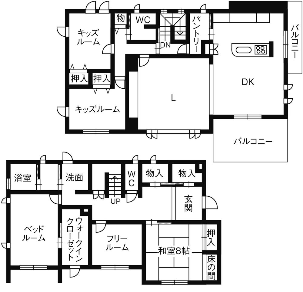 Floor plan. 72,800,000 yen, 5LDK, Land area 330.58 sq m , Building area 183 sq m