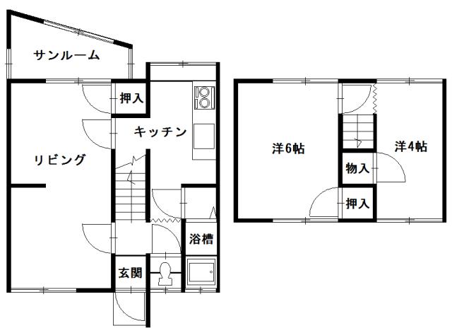 Floor plan. 8.5 million yen, 2LDK, Land area 85 sq m , Building area 49.68 sq m