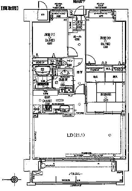 Floor plan. 3LDK, Price 28 million yen, Footprint 100.63 sq m , Balcony area 15.6 sq m