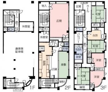 Floor plan. 22.5 million yen, 5DK + S (storeroom), Land area 145.75 sq m , Building area 334.51 sq m