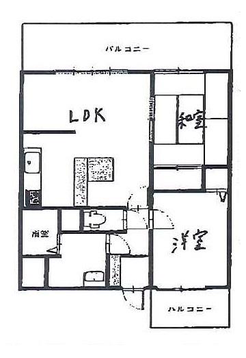 Floor plan. 2LDK, Price 11.8 million yen, Occupied area 57.96 sq m , Balcony area 12.24 sq m