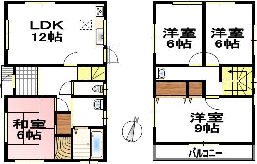 Floor plan. 17,900,000 yen, 4LDK, Land area 123.23 sq m , Building area 113 sq m