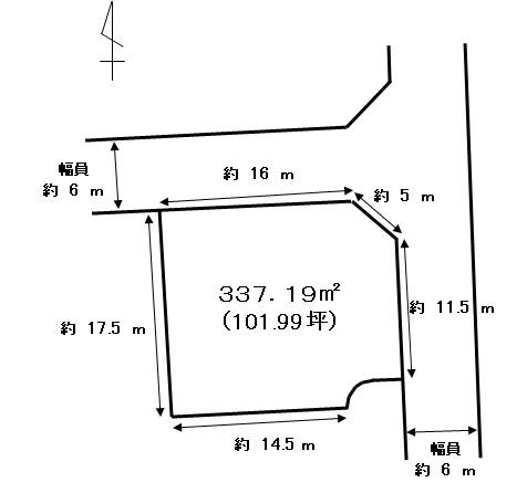 Compartment figure. Land price 13.8 million yen, Land area 337.19 sq m