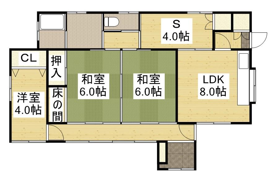 Floor plan. 18,800,000 yen, 3DK + S (storeroom), Land area 229.82 sq m , Building area 83.49 sq m