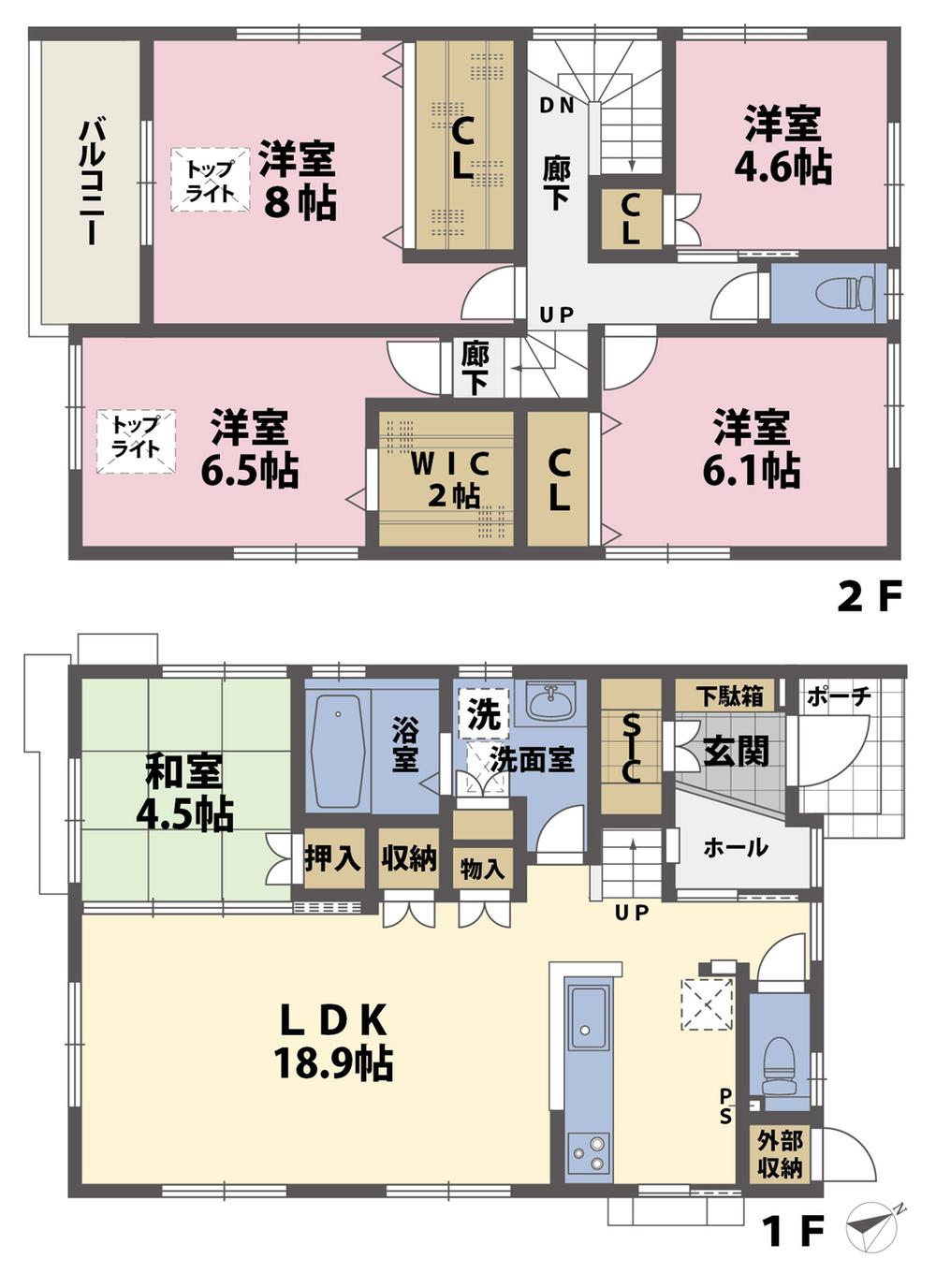 Floor plan. (No.8), Price 28,980,000 yen, 5LDK, Land area 118.59 sq m , Building area 120.71 sq m