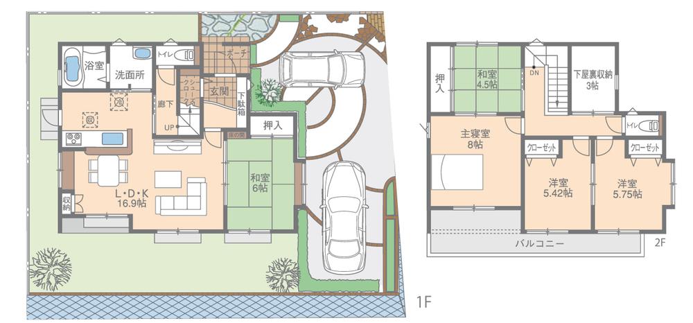 Floor plan. (B Building), Price 33,600,000 yen, 5LDK, Land area 167.91 sq m , Building area 111.49 sq m