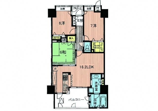 Floor plan. 3LDK, Price 22,800,000 yen, Occupied area 79.51 sq m , Balcony area 10.53 sq m
