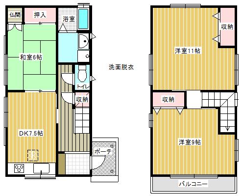 Floor plan. 9.3 million yen, 3DK, Land area 220.03 sq m , Building area 83.36 sq m