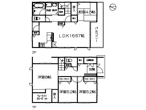 Floor plan. 29,800,000 yen, 4LDK, Land area 121.24 sq m , Building area 108.89 sq m   ※ Floor Plan current state priority