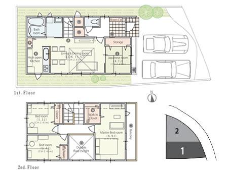 Floor plan. (No. 1 point), Price 22,800,000 yen, 4LDK, Land area 132.8 sq m , Building area 100 sq m