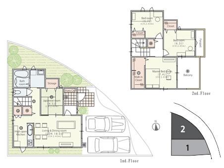 Floor plan. (No. 2 locations), Price 22,800,000 yen, 4LDK, Land area 127.8 sq m , Building area 102.75 sq m