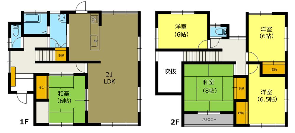Floor plan. 23,300,000 yen, 5LDK, Land area 183.42 sq m , Building area 127.11 sq m