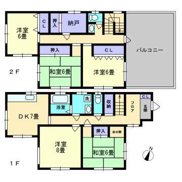 Floor plan. 7.1 million yen, 5DK+S, Land area 290.52 sq m , Building area 130.27 sq m spacious 5DK + is S