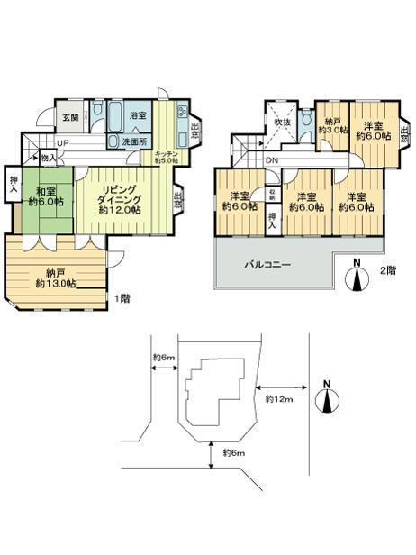 Floor plan. 21 million yen, 5LDK + 2S (storeroom), Land area 227.36 sq m , Building area 141.09 sq m floor plan