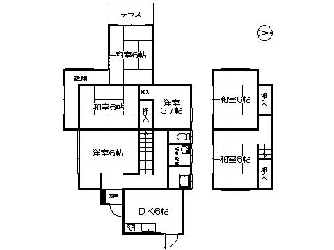Floor plan. 4 million yen, 6DK, Land area 306.14 sq m , Building area 133.73 sq m   ※ Floor Plan current state priority