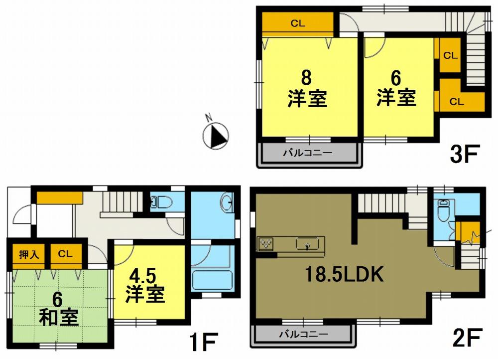 Floor plan. 26,980,000 yen, 4LDK, Land area 119.02 sq m , Building area 108.45 sq m