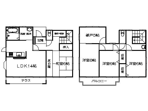 Floor plan. 26,800,000 yen, 4LDK+S, Land area 185.84 sq m , Building area 138 sq m   ※ Floor Plan current state priority