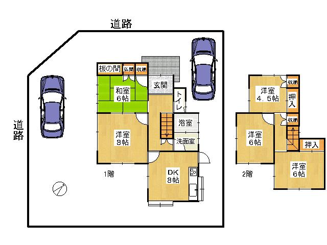 Floor plan. 18,980,000 yen, 5DK, Land area 200.06 sq m , Building area 92.74 sq m
