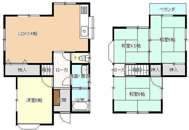 Floor plan. 6.9 million yen, 4LDK, Land area 184.04 sq m , Building area 81.14 sq m