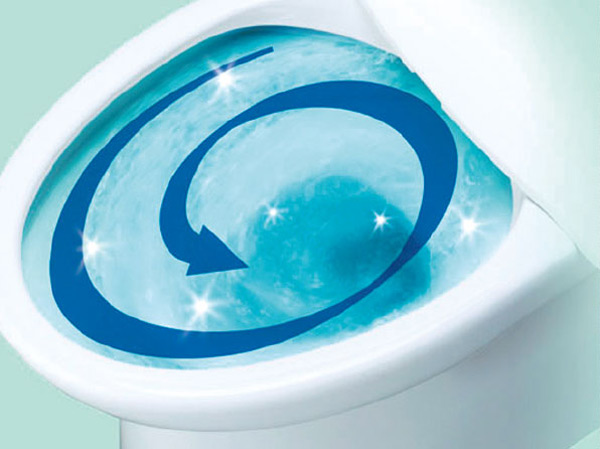 Toilet.  [Maru wash washing] Clean rinse and the bowl over the entire surface with a powerful water flow, such as swirling. (Conceptual diagram)