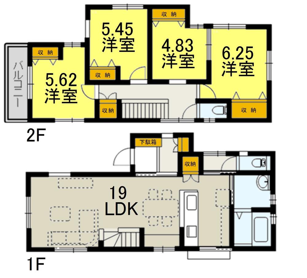 Floor plan. 23.5 million yen, 4LDK, Land area 94.61 sq m , Building area 96.39 sq m floor plan