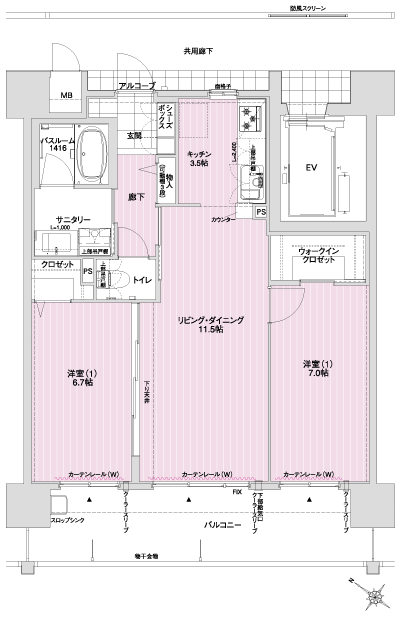 Floor: 2LDK, occupied area: 65.02 sq m, Price: 21,898,000 yen