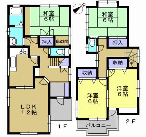 Floor plan. 16.8 million yen, 4LDK, Land area 104.9 sq m , Building area 91.99 sq m 4LDK