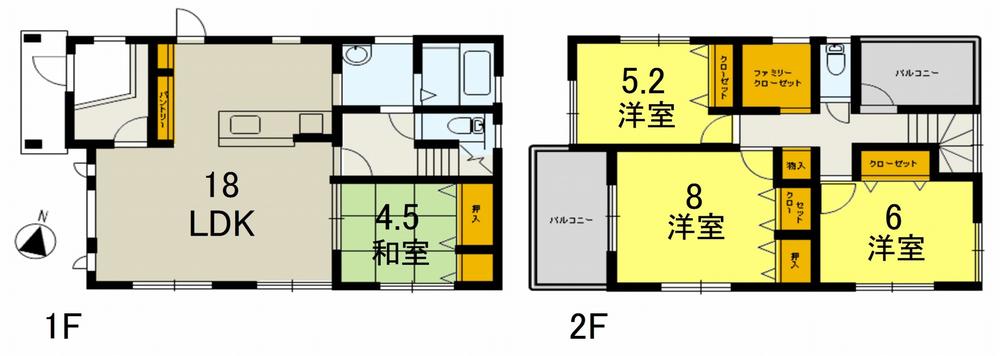 Floor plan. 23.8 million yen, 4LDK, Land area 285.93 sq m , Building area 108.88 sq m