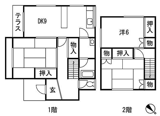 Floor plan. 9.3 million yen, 3DK, Land area 121.85 sq m , Building area 76.14 sq m