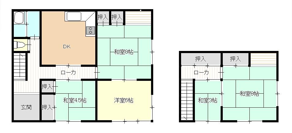 Floor plan. 11.9 million yen, 5DK, Land area 165.34 sq m , Building area 98.91 sq m