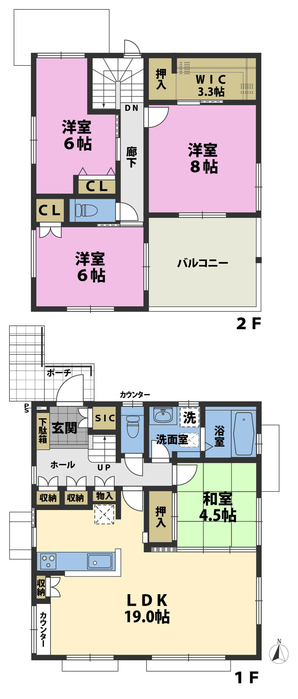 Floor plan. (No.2), Price TBD , 4LDK, Land area 132.34 sq m , Building area 105.84 sq m
