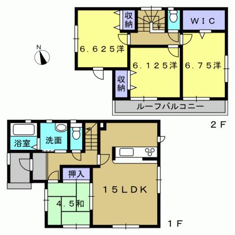 Floor plan. 24,900,000 yen, 4LDK, Land area 122.12 sq m , Building area 94.83 sq m 4LDK