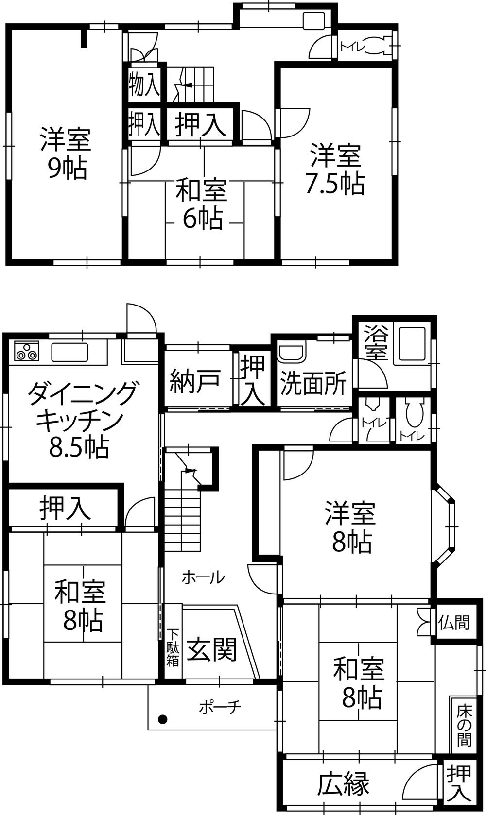 Floor plan. 25,800,000 yen, 6DK, Land area 266.92 sq m , Building area 158.29 sq m