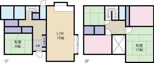 Floor plan. 24,800,000 yen, 4LDK + S (storeroom), Land area 199.18 sq m , Building area 117.58 sq m LDK16 Pledgeese-style room 6 quiresese-style room 10 Pledgeese-style room 6 quires, Hiroshi 8 pledge