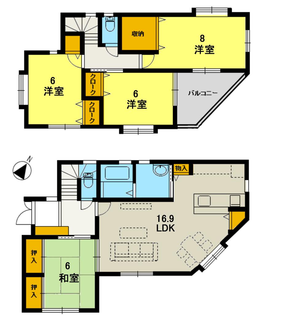 Floor plan. 27.3 million yen, 4LDK, Land area 143.12 sq m , Building area 110.96 sq m
