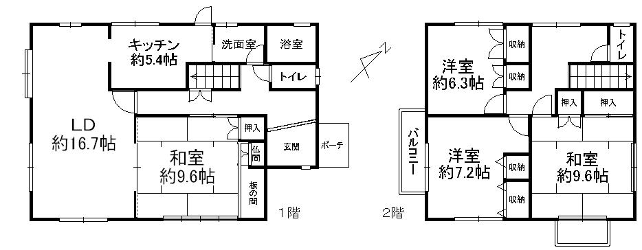 Floor plan. 23,900,000 yen, 4LDK, Land area 214.45 sq m , Building area 140.54 sq m