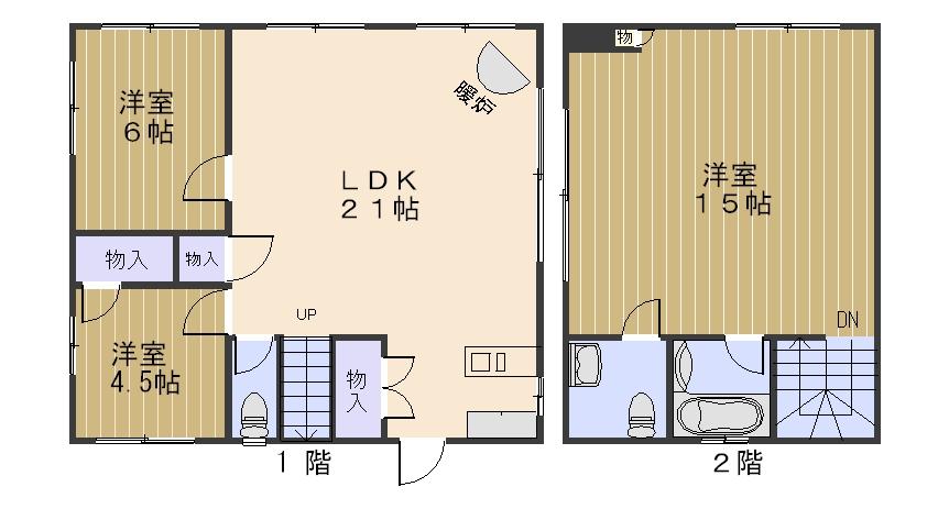 Floor plan. 15 million yen, 3LDK, Land area 285 sq m , Building area 86.21 sq m