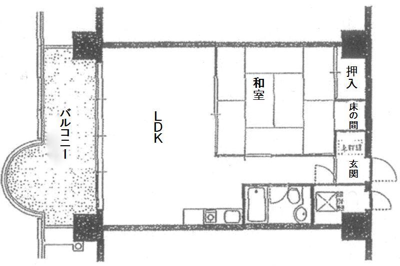 Floor plan. 1LDK, Price 3.95 million yen, Occupied area 46.04 sq m