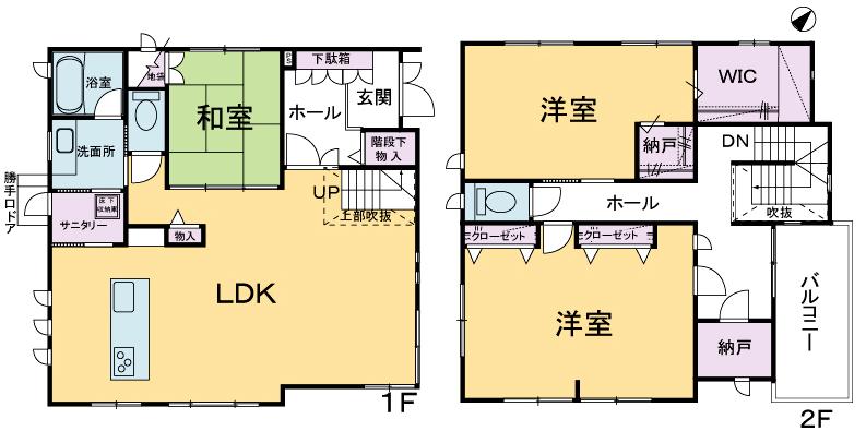 Floor plan. 48 million yen, 3LDK + 2S (storeroom), Land area 193.43 sq m , Building area 155.83 sq m