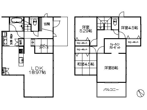 Floor plan. 25,500,000 yen, 4LDK, Land area 172.07 sq m , Building area 111.32 sq m   ※ Floor Plan current state priority