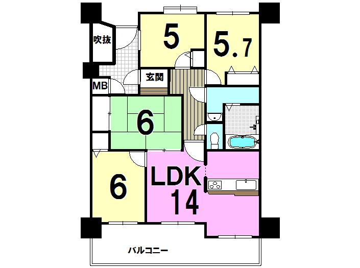 Floor plan. 4LDK, Price 18.3 million yen, Occupied area 73.72 sq m , Balcony area 10.25 sq m
