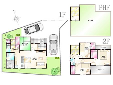 Floor plan. (No. 3 locations), Price 28.5 million yen, 4LDK, Land area 145.14 sq m , Building area 110.5 sq m