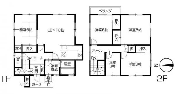 Floor plan. 13.8 million yen, 5LDK, Land area 195.31 sq m , Building area 112.32 sq m
