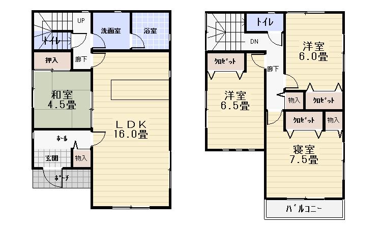 Floor plan. 19,800,000 yen, 4LDK, Land area 156.04 sq m , Building area 97.2 sq m