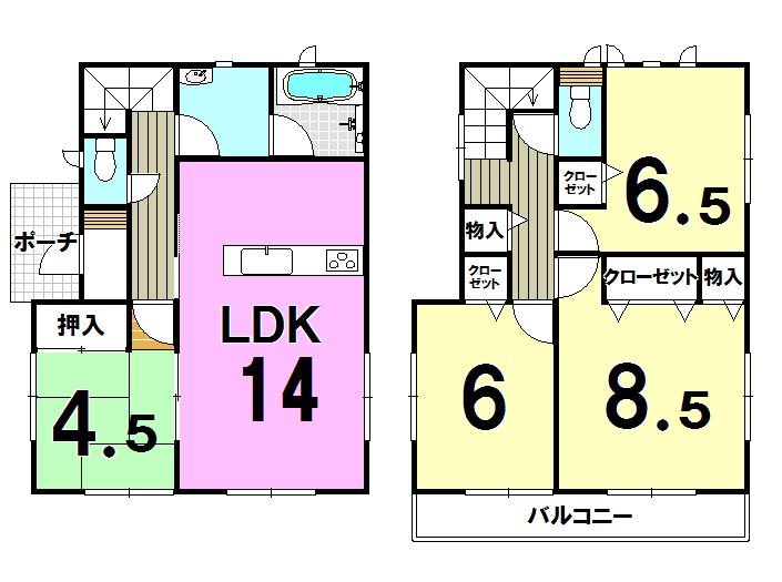 Floor plan. 19,800,000 yen, 4LDK, Land area 176.65 sq m , Building area 93.96 sq m