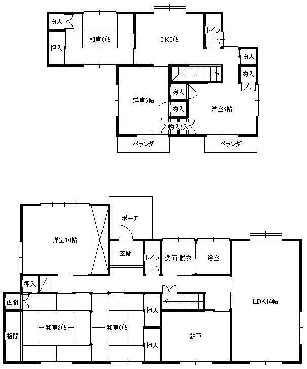 Floor plan. 18.5 million yen, 6LDDKK + S (storeroom), Land area 284.92 sq m , Building area 157.33 sq m