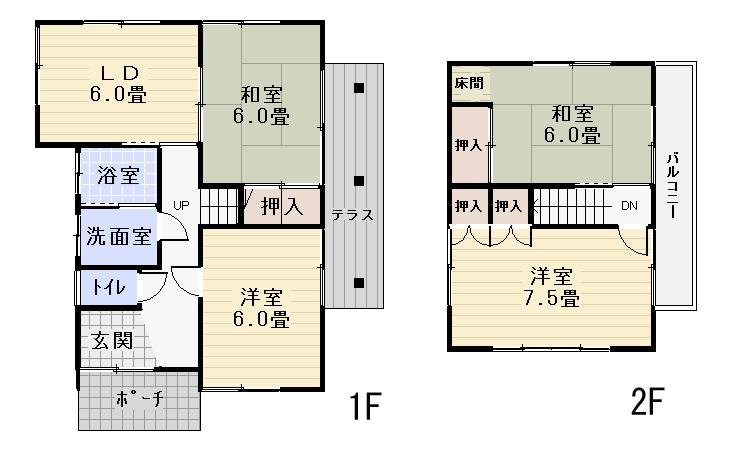 Floor plan. 10.8 million yen, 4DK, Land area 132.51 sq m , Building area 74.95 sq m